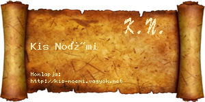 Kis Noémi névjegykártya